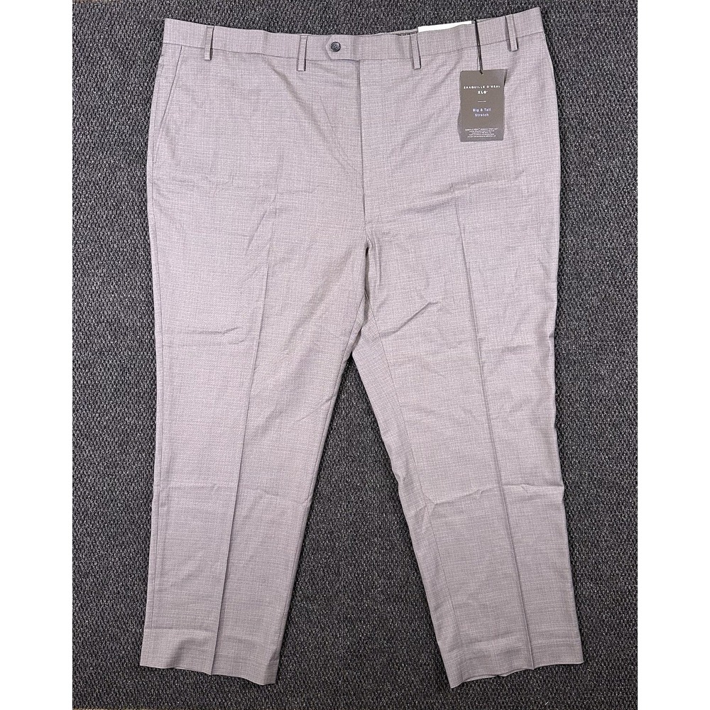 Shaquille O'Neal XLG Men's Dress Pants NWT 50x30 Gray Big & Tall Stretch Suit